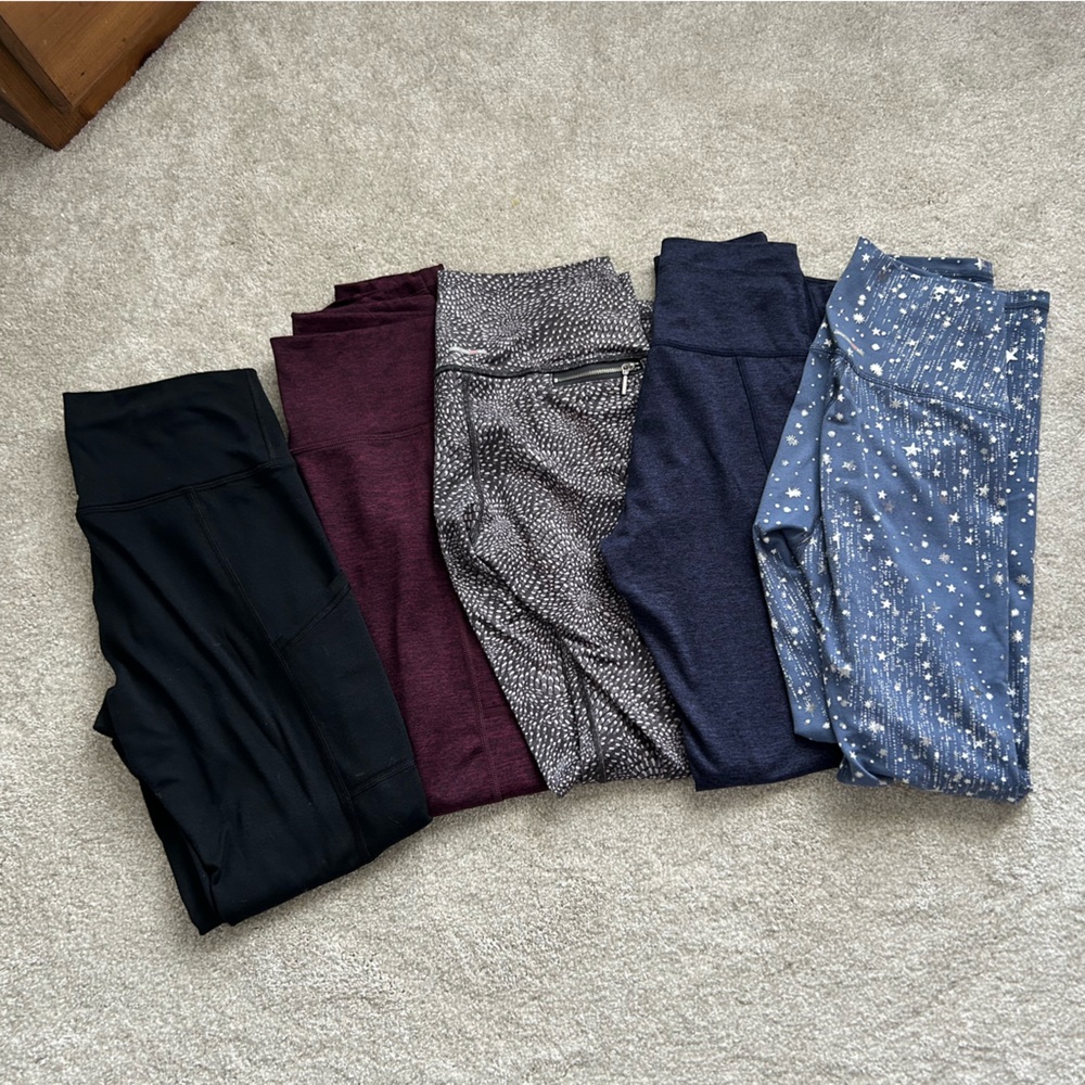 Stylish Leggings Set - Blue, Gray, Purple, Black